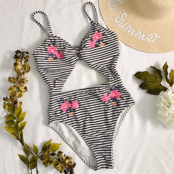 Hollister Other - Hollister Swim Floral & Stripes One Piece Swimsuit